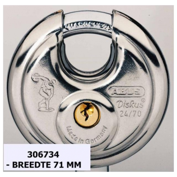 Abus hangslot discus 24/70 CHROOM