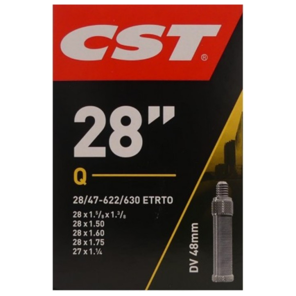 Cst Binnenband 28x1 5/8 3/8-1/8 28/47-622/635 Hollands Ventiel 48mm Zwart