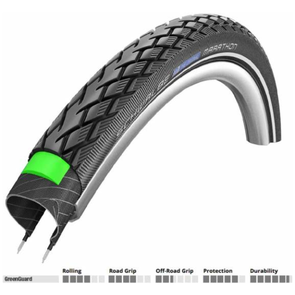 Schwalbe buitenband 16x1.35 Marathon G Guard R Zwart