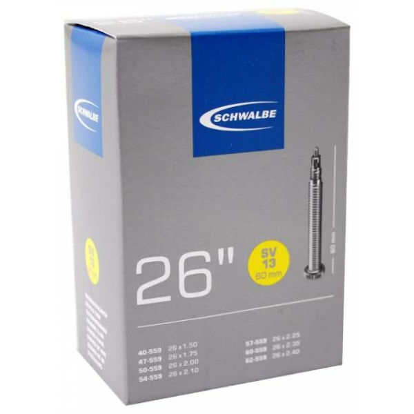 Schwalbe (SV13) Binnenband 26 Breed Frans Ventiel 60 mm 40-62-559 Zwart - Afbeelding 2