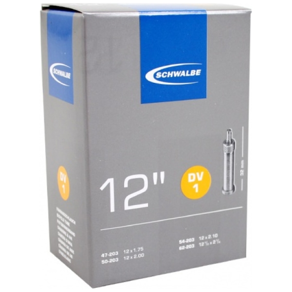 Schwalbe Binnenband DV1 12Inch. - 32mm ventiel Zwart - Afbeelding 2