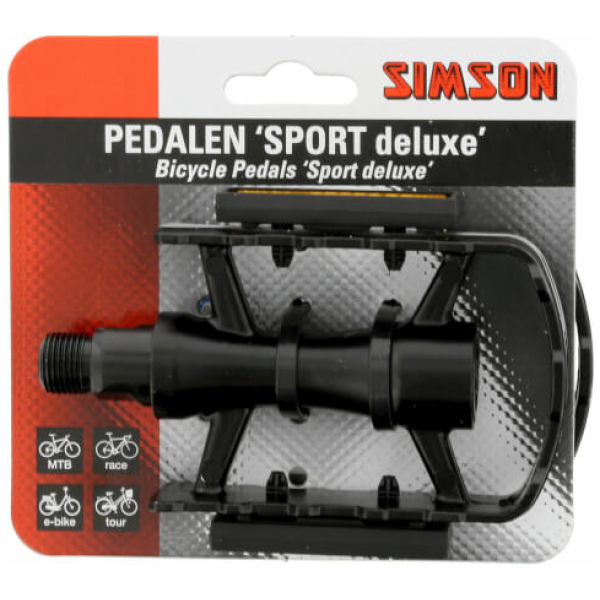 Simson Sport Deluxe Pedalen Alu Reflectie -/Zilver Zwart - Afbeelding 3