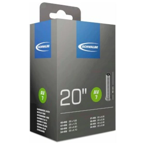 Schwalbe Fiets Binnenband 20 Breed Auto Ventiel (AV7) Zwart - Afbeelding 2