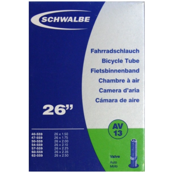 Schwalbe (AV13) Fiets Binnenband 26 Breed Auto Ventiel Zwart - Afbeelding 4