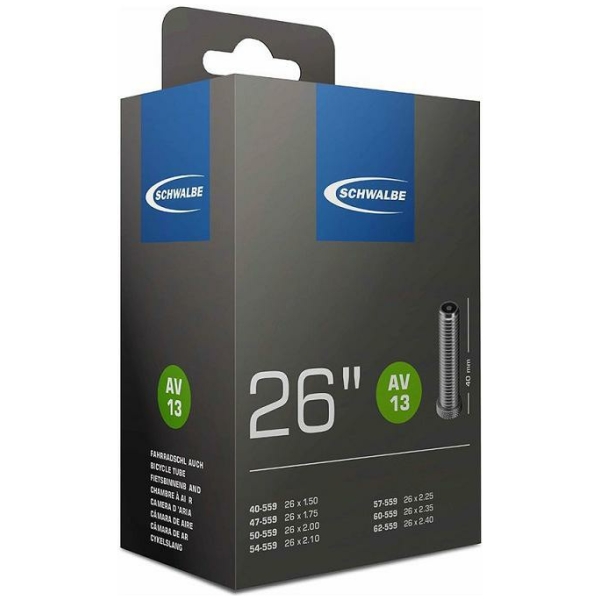 Schwalbe (AV13) Fiets Binnenband 26 Breed Auto Ventiel Zwart - Afbeelding 2