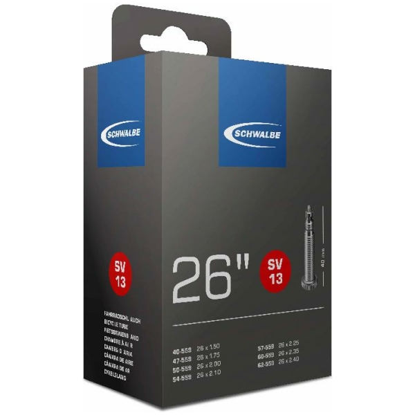 Schwalbe Binnenband SV13 26" / - 40mm ventiel Zwart - Afbeelding 2