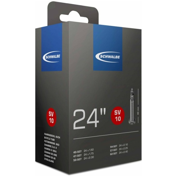 Schwalbe (SV10) Fiets Binnenband 24 Breed Frans Ventiel 40mm Zwart - Afbeelding 2