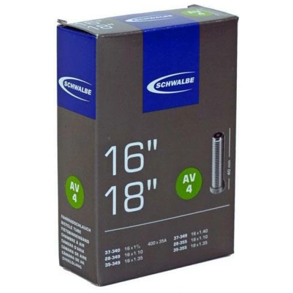 Schwalbe Binnenband 16-18 x 1 3/8 - 1.35 (28/37-34/355) Auto Ventiel Zwart - Afbeelding 3