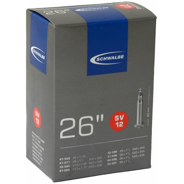Schwalbe (SV12) Fiets Binnenband 26 std 40mm Frans Ventiel Zwart