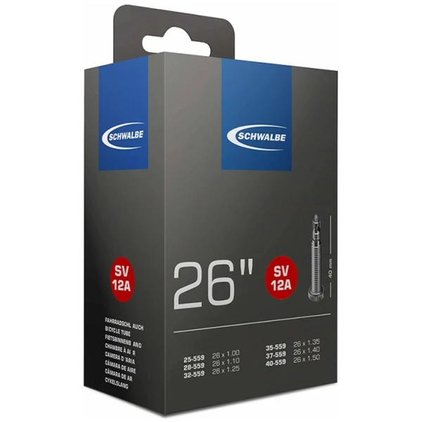Schwalbe (SV12A) Fiets Binnenband 26 Smal (25-40/559)FV40mm Zwart