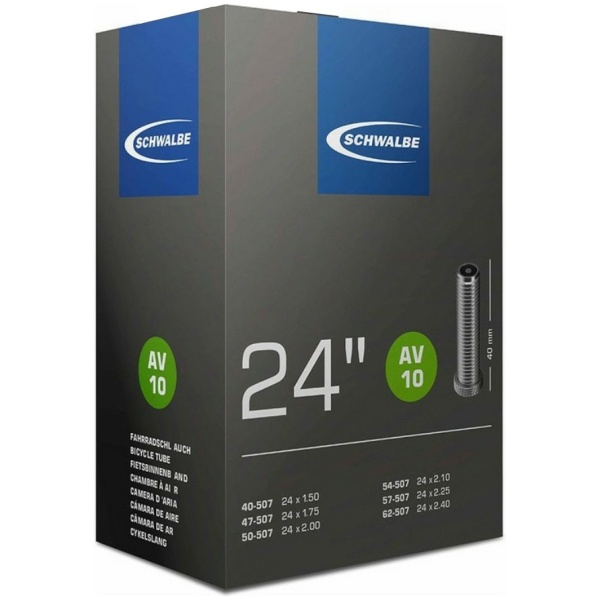 Schwalbe (AV10) Fiets Binnenband 24X1.50 (40-62/507)Auto Ventiel Zwart
