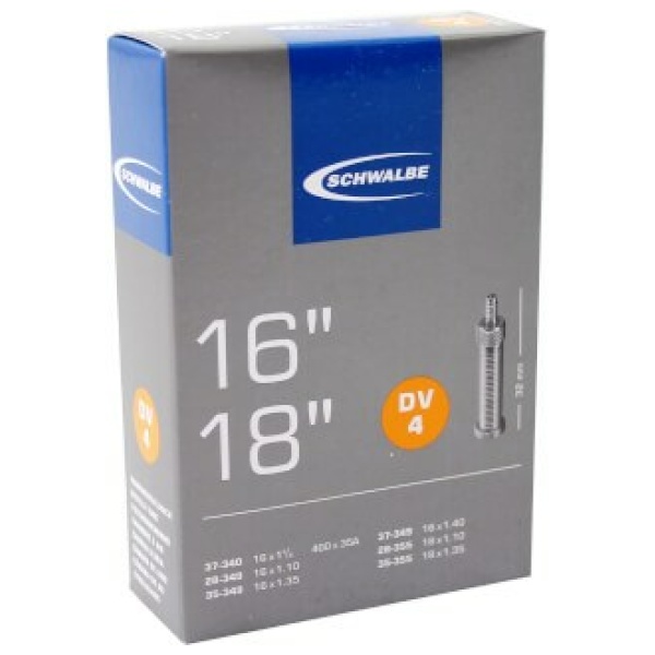 Schwalbe (DV4) Fiets Binnenband 16x1 3/8 Hollands Ventiel 32mm Zwart - Afbeelding 4