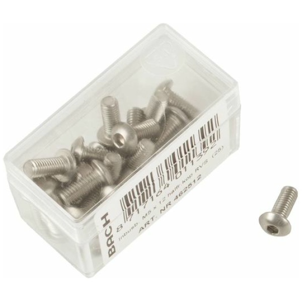 Bofix Bolkop Inbusbout M5x12 RVS Per stuk Zilver