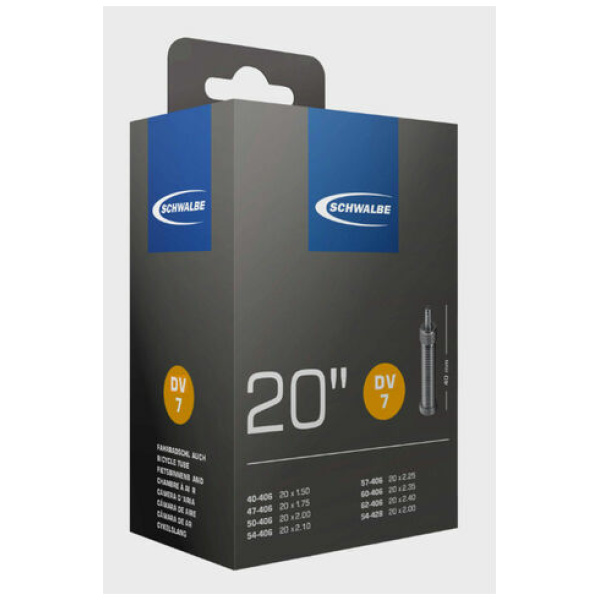 Schwalbe DV7 Fiets Binnenband 20 Breed Hollands Ventiel: - 40mm ventiel Zwart - Afbeelding 2