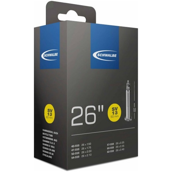 Schwalbe (SV13) Binnenband 26 Breed Frans Ventiel 60 mm 40-62-559 Zwart - Afbeelding 3