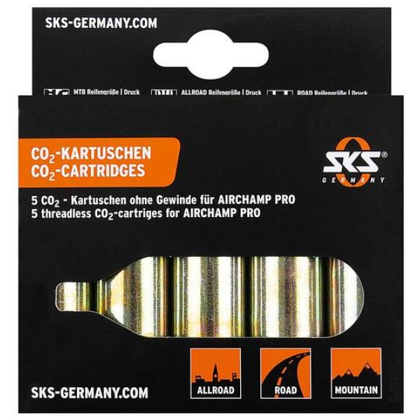 Sks CO2 Patronen Airchamp 16G (5 stuks) Goud