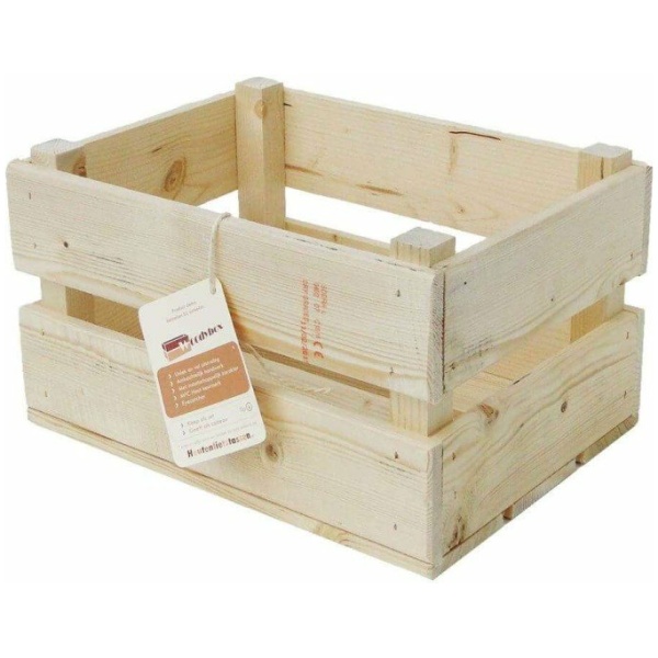Merkloos Transport Krat B1 Hout B27cm H23.5cm - Blanco Vuren