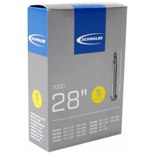 Schwalbe (SV15) Fiets Binnenband 28" Smal Frans Ventiel 60mm Zwart