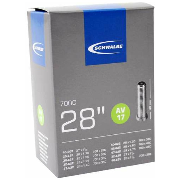 Schwalbe Fiets Binnenband 28 Auto Ventiel28/47-622/635 (AV17) Zwart