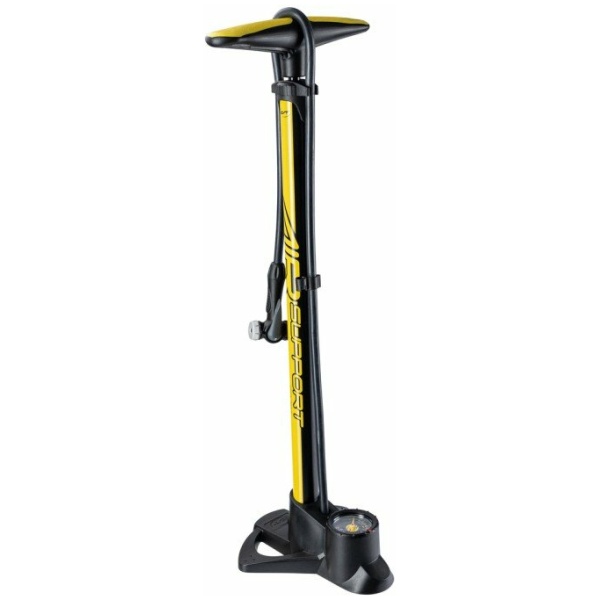 Contec hogedruk pomp Air Support Sport 11bar / 160psi, voor alle ventielen, staal Schwarz / Neoyellow