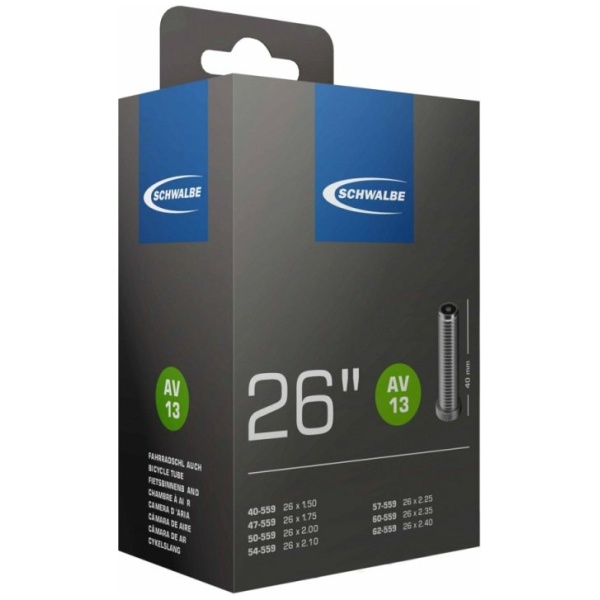 Schwalbe (AV13) Fiets Binnenband 26 Breed Auto Ventiel Zwart - Afbeelding 6
