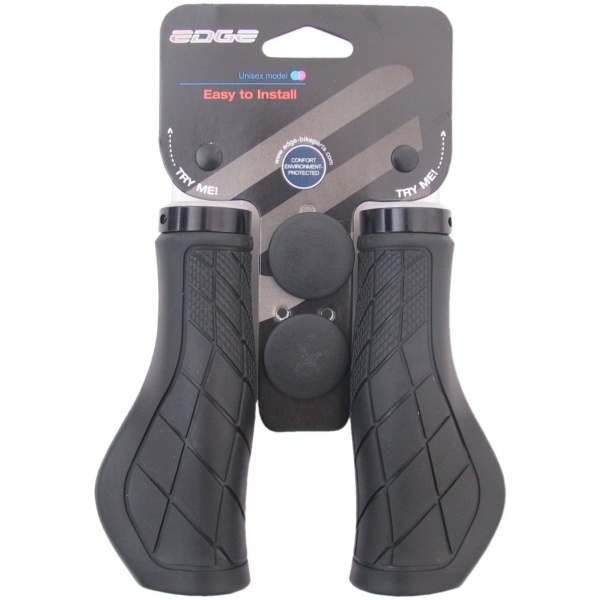 Edge Handvatset ErgoCity met lockring - 2*136mm - (op kaart) Zwart