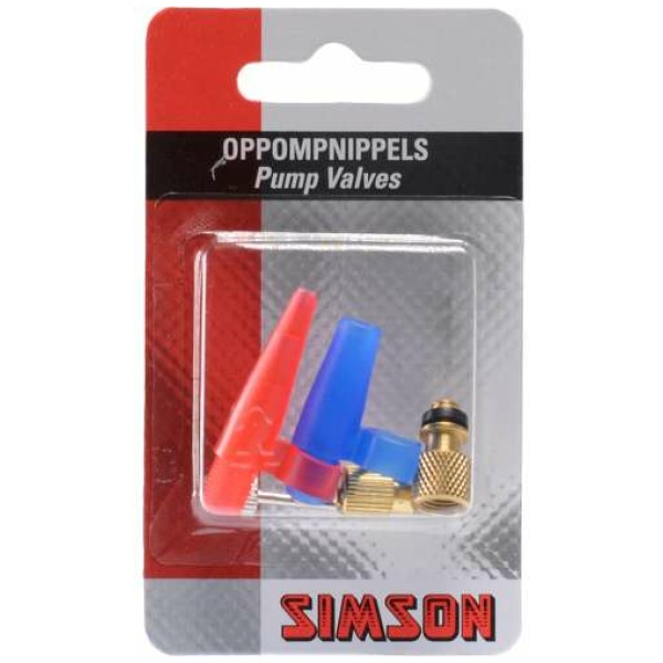 Simson Oppompnippels tbv luchbedden en ballen 020509 Blauw|Rood|Zilver - Afbeelding 2