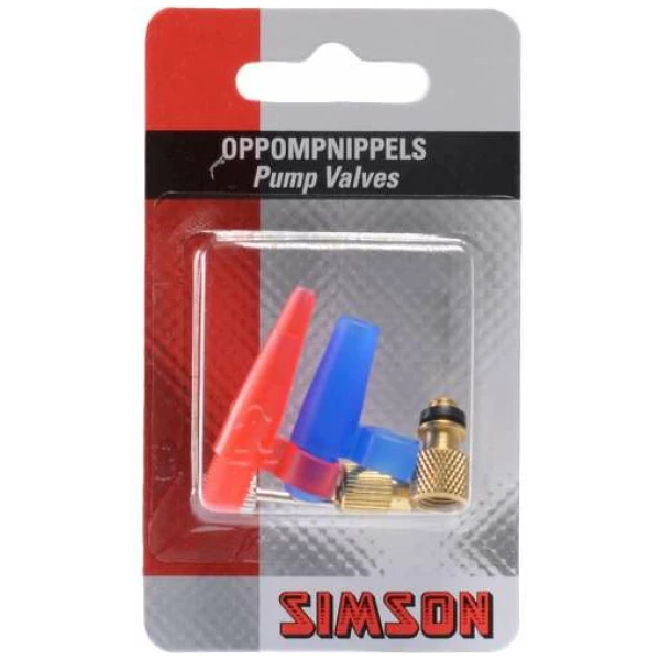 Simson Oppompnippels tbv luchbedden en ballen 020509 Blauw|Rood|Zilver - Afbeelding 2