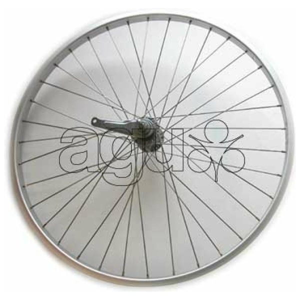 Agu ACHTER WIEL 24X1 3/8 - ETRO:28/37-540 SHIMANO REMNAAF ALUMINIUM, RVS SPAKEN Zilver - Afbeelding 2