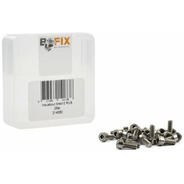 Bofix Inbusbout M4 x 10mm RVS - PER STUK Zilver