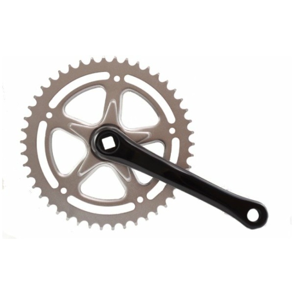 Vinty CRANKSET SPIELOOS 46T ALUMINIUM 3/32 ZWART 170MM Aluminium Zwart - Afbeelding 3