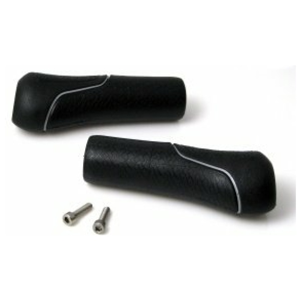 Gazelle handvat per stel hybr. 132mm zwart met zilveren bies Zilver|Zwart