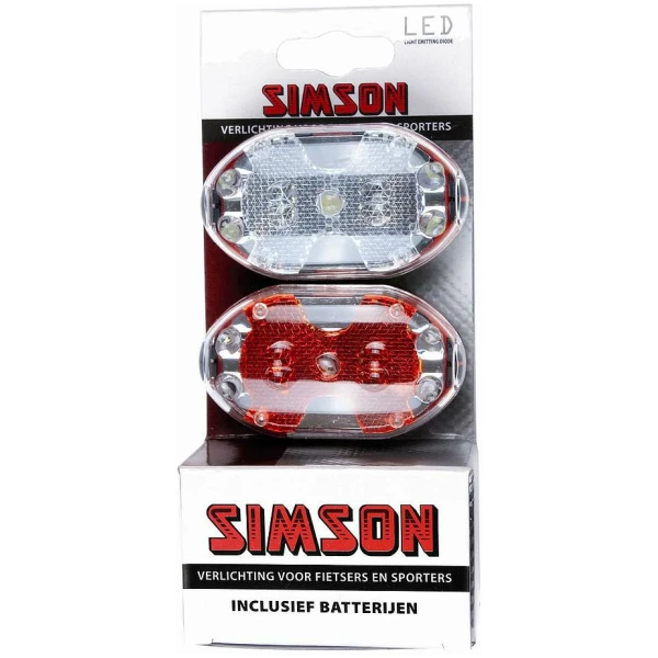 Simson Led set voor & achter wit/rood incl.batt.020757 - Afbeelding 3