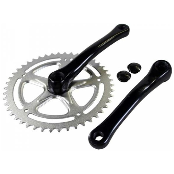 Vinty CRANKSET SPIELOOS 46T ALUMINIUM 3/32 ZWART 170MM Aluminium Zwart