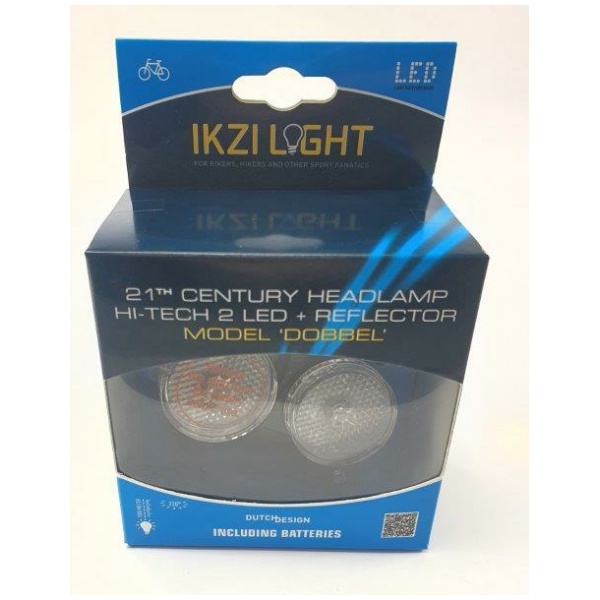 Ikzi Koplamp Dobbel 2xAAA - Zichtbaar tot 1000 Meter Zwart