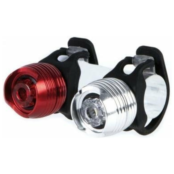 Ikzi LAMP V+A LIGHT METAL DAZZLE TWIN 1 LED ALU MET RUBBER BEV. Zwart