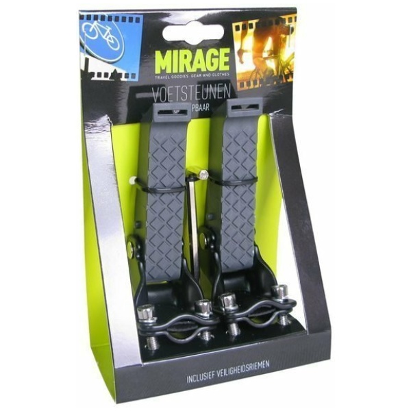 Mirage Voetsteunen met Rubber Riempjes - (2) Zwart - Afbeelding 2
