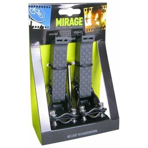 Mirage Voetsteunen met Rubber Riempjes - (2) Zwart - Afbeelding 2