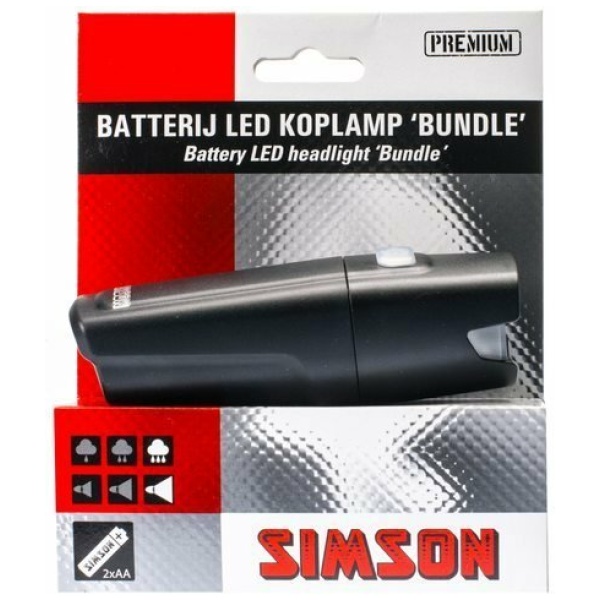 Simson 02 Bundle 1 LED koplamp batterij 25LUX aan/uit Zwart - Afbeelding 2