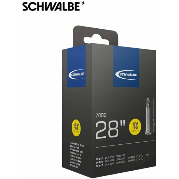 Schwalbe binnenband sv16 28'' 28/32-622/630 verpak Zwart - Afbeelding 2