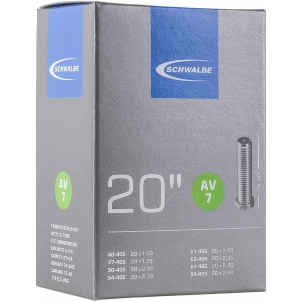 Schwalbe Fiets Binnenband 20 Breed Auto Ventiel (AV7) Zwart - Afbeelding 3