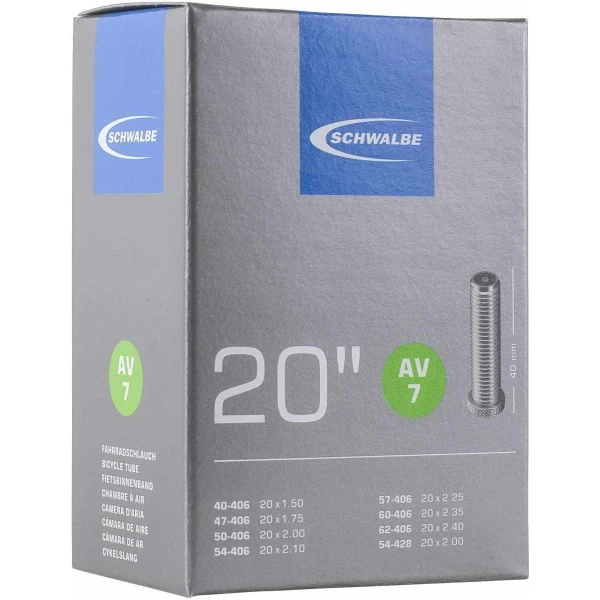 Schwalbe Fiets Binnenband 20 Breed Auto Ventiel (AV7) Zwart - Afbeelding 3