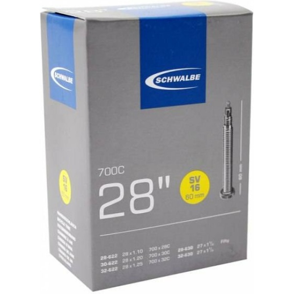 Schwalbe binnenband sv16 28'' 28/32-622/630 verpak Zwart