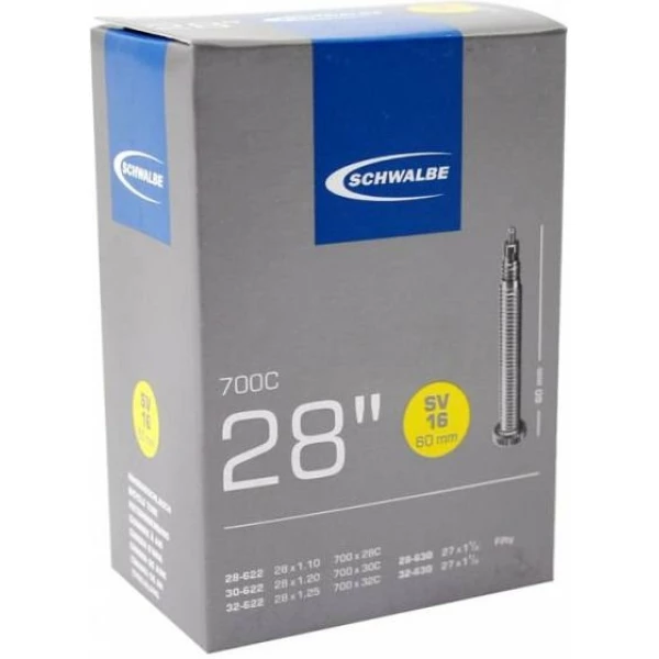 Schwalbe binnenband sv16 28'' 28/32-622/630 verpak Zwart