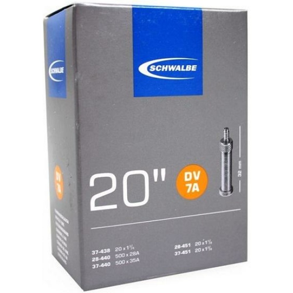 Schwalbe Binnenband DV7A 20Inch. / - 32mm ventiel Zwart - Afbeelding 3
