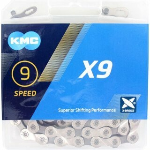 Kmc 9-speed fietsketting - smal ontwerp - grijs - 114 schakels Grey