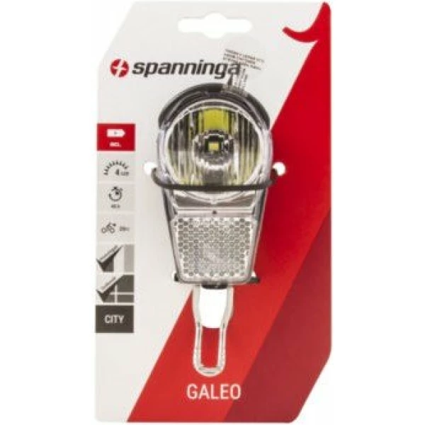 Spanninga Koplamp Galeo xd rvs haak kroonbevestiging met batterij 2xAA 4 lux Zwart