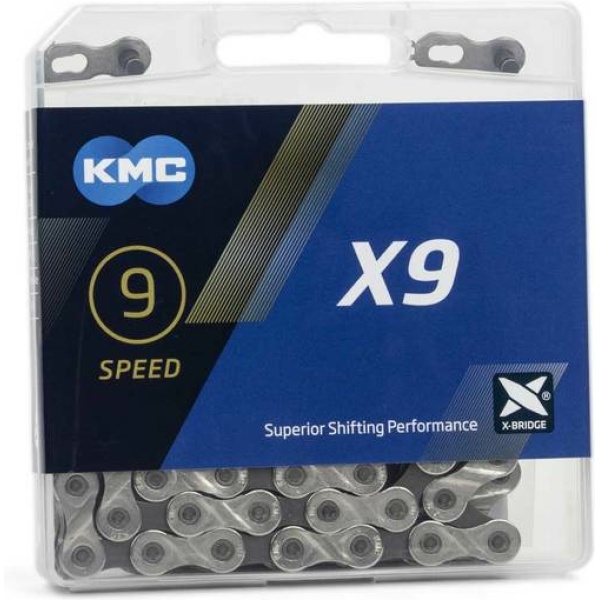 Kmc ketting X9 silver/grey 114s Zilver
