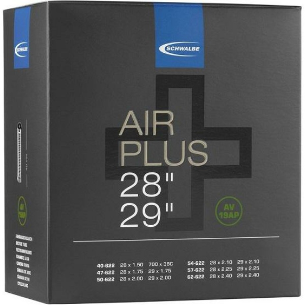 Schwalbe Air Plus Binnenband 28/29 x 1.50-2.40" AV 40mm - Zwart - Afbeelding 2