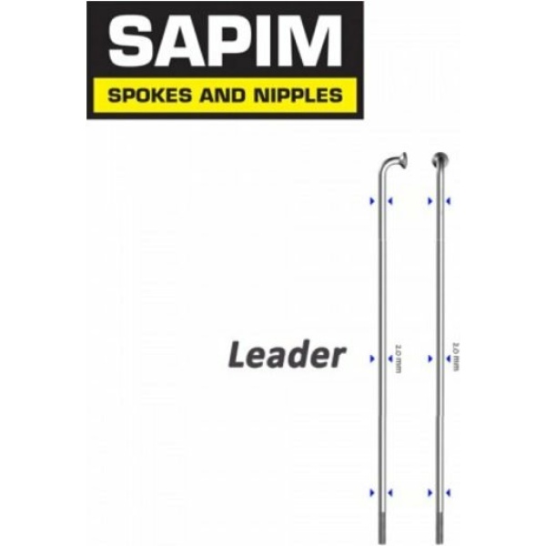 Sapim spaak Leader 13-282 RVS z/nippel (1 stuk)
